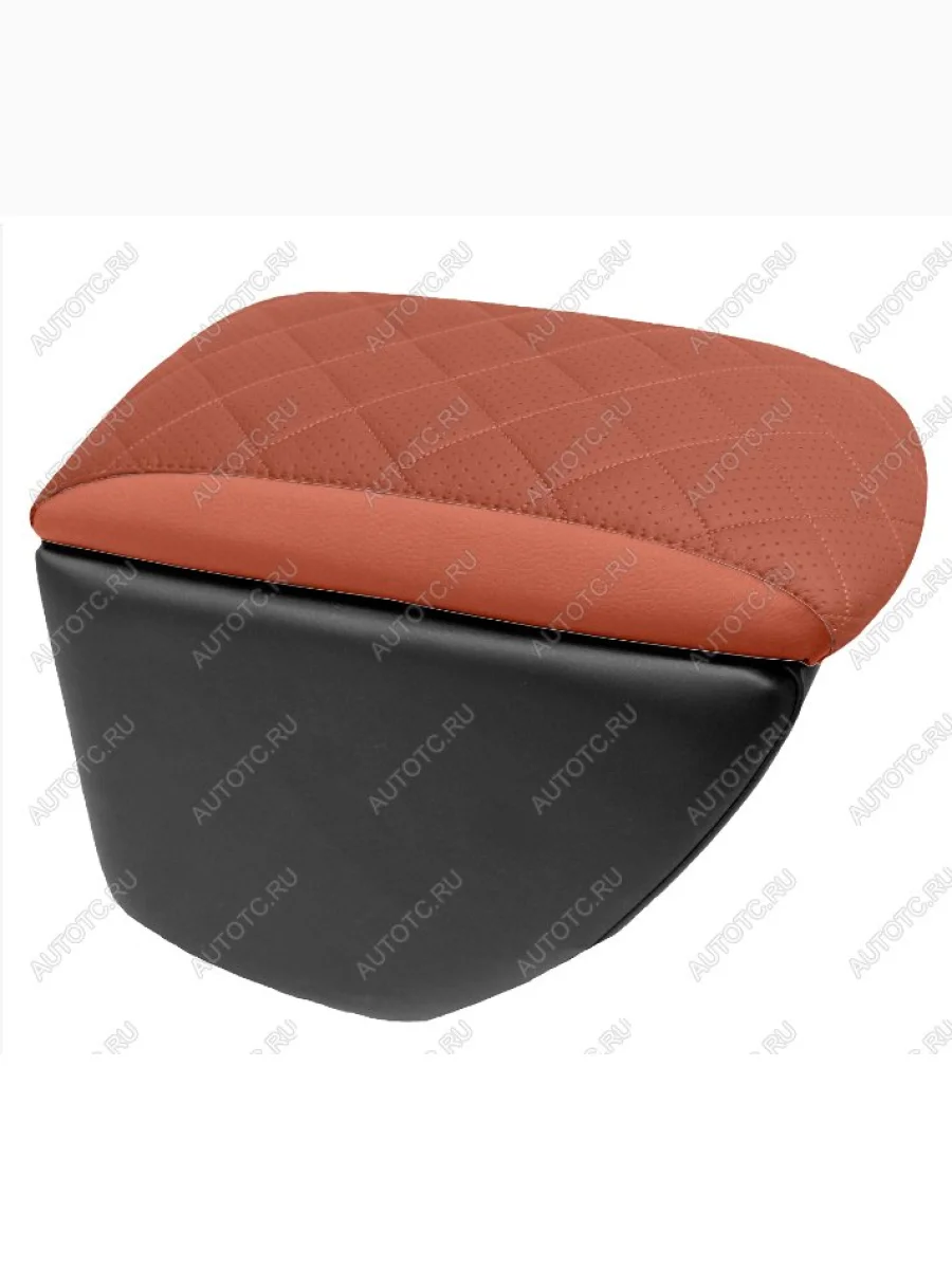 Подлокотники в салон (Ромб Классика с перфорацией экокожа) Автопилот Datsun on-DO седан дорестайлинг (2014-2019) (черный/коричневый)  с доставкой в г. Керчь