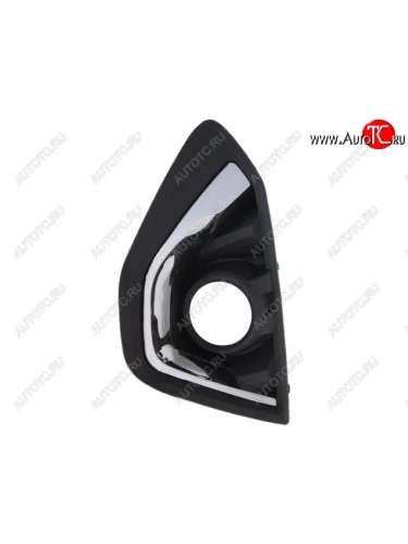 Правая решетка переднего бампера (с отверстием под ПТФ, пр-во Китай) BODYPARTS (молдинг хром) Haval F7  дорестайлинг (2018-2022)