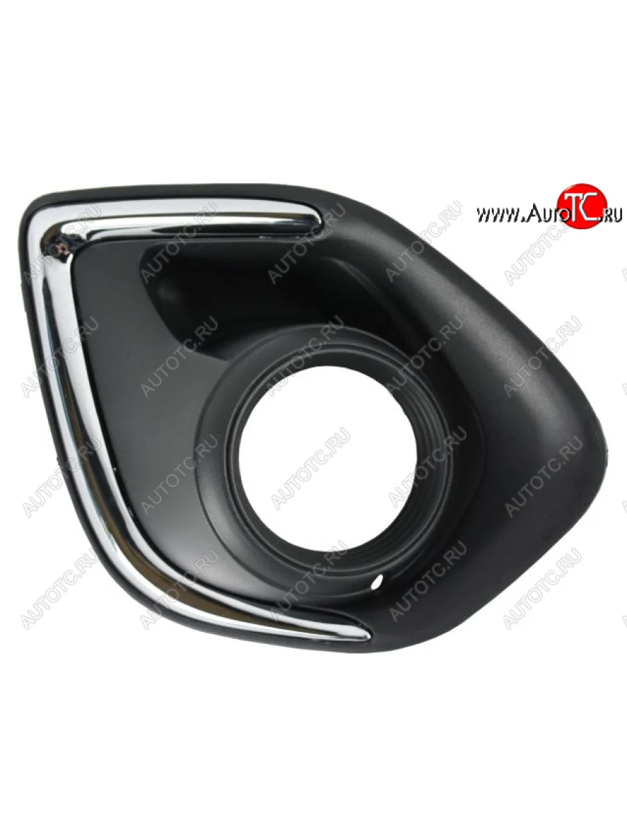 Правая решетка переднего бампера (с отверстием под ПТФ, пр-во Китай) CHINA Mitsubishi ASX 1-ый рестайлинг (2013-2016) (молдинг хром)  в Самаре Самарской области