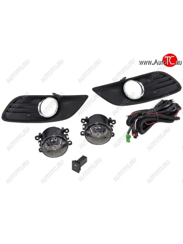 Противотуманные фары комплект (проводка, кнопка, решетка бампера, пр-во Китай) BodyParts Ford Focus 2 седан рестайлинг (2007-2011)