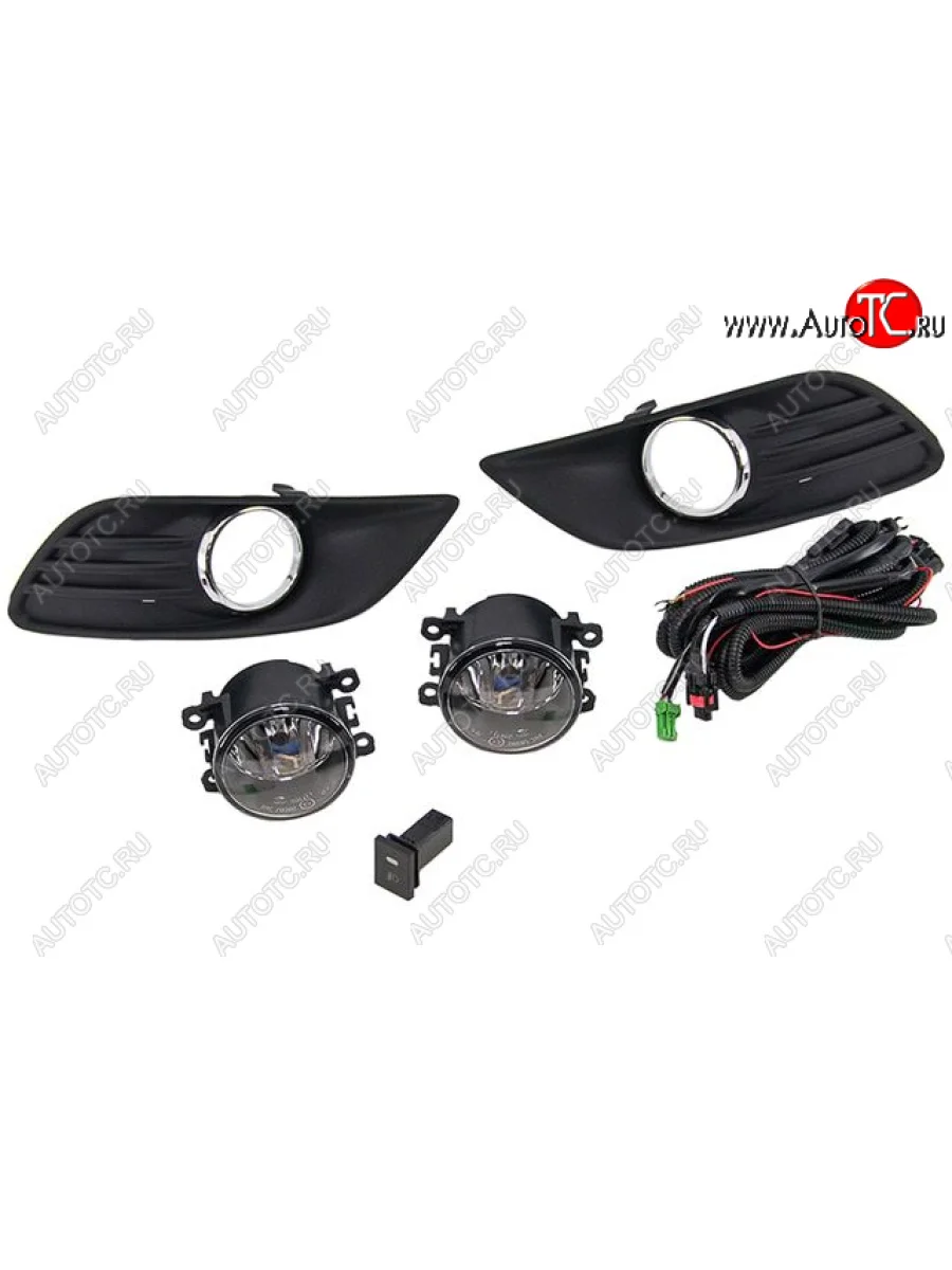 Противотуманные фары комплект (проводка, кнопка, решетка бампера, пр-во Китай) BodyParts Ford Focus 2 седан рестайлинг (2007-2011)  в Керчи Республика Крым