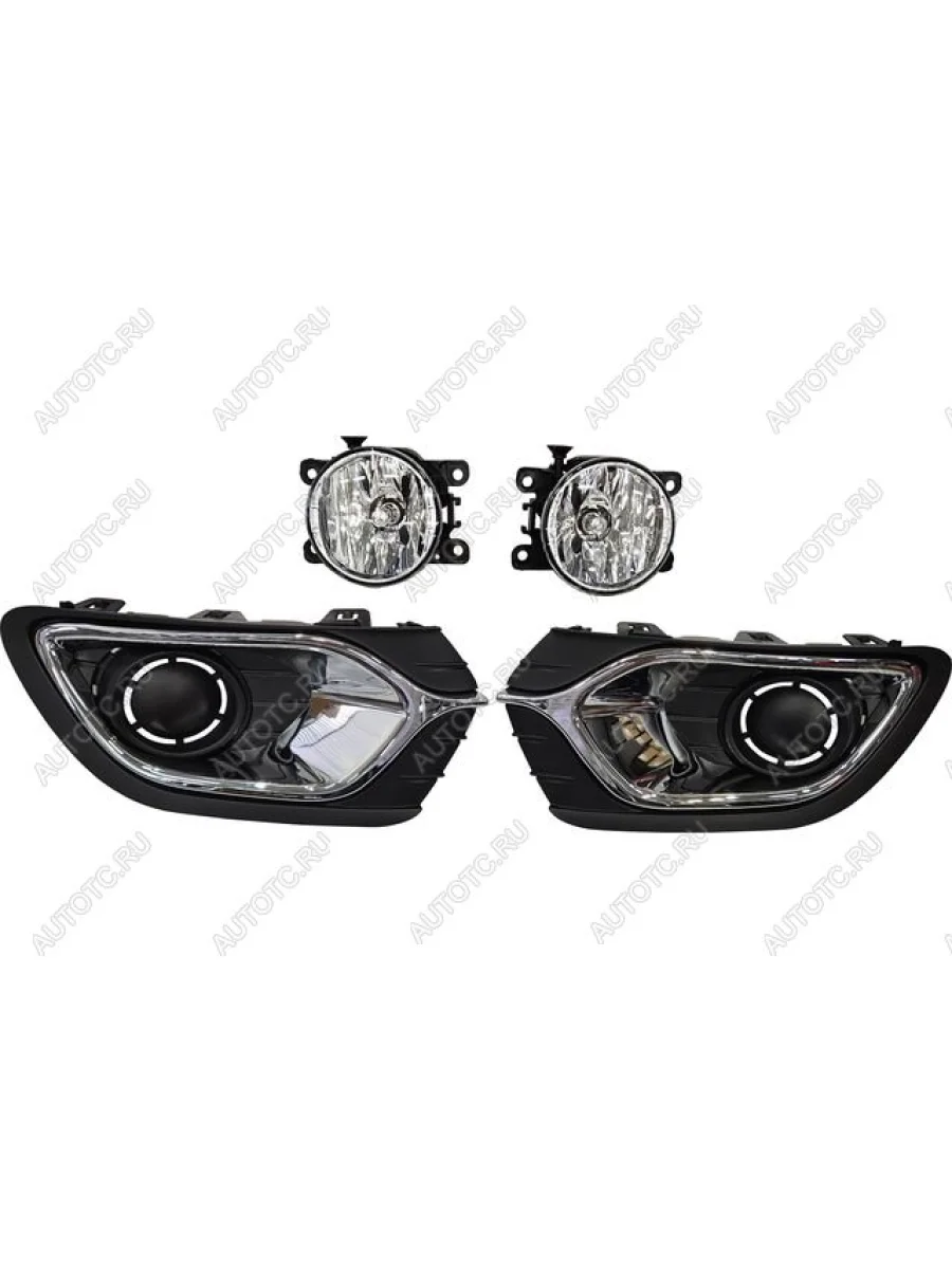 Противотуманные фары комплект (проводка, кнопка, решетка бампера, пр-во Китай) BodyParts Renault Logan 2 дорестайлинг (2014-2018)  в Керчи Республика Крым