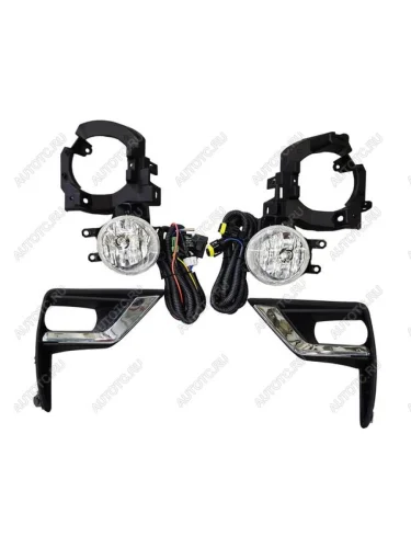 Противотуманные фары комплект (проводка, кнопка, решетка, пр-во Китай) BodyParts Toyota Land Cruiser Prado J150 2-ой рестайлинг (2017-2020)