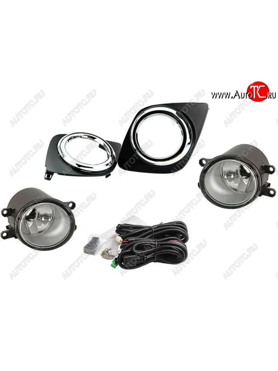 Комплект противотуманных фар (проводка, кнопка, решетка, пр-во Китай) BODYPARTS Toyota RAV4 XA30 5 дв. удлиненный 1-ый рестайлинг (2009-2010) (молдинг решетки хром)  в Перми Пермском крае