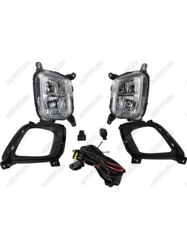 Комплект противотуманных фар (проводка, решетка, кнопка, пр-во Китай) BODYPARTS KIA Sorento XM рестайлинг (2012-2015)