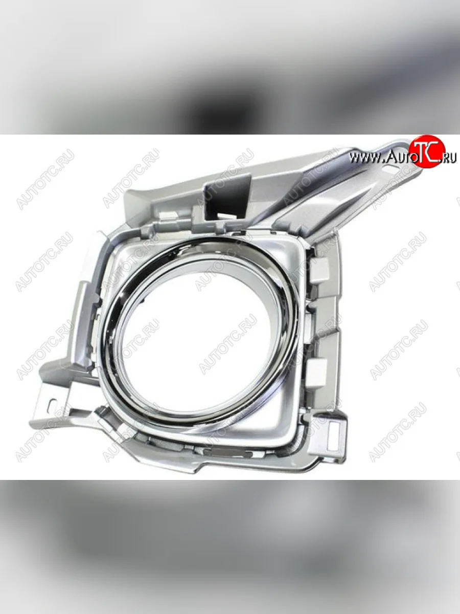 Левая вставка переднего бампера (с отверстием под ПТФ, пр-во Китай) BODYPARTS Toyota Land Cruiser 200 1-ый рестайлинг (2012-2015) (хром)  в Самаре Самарской области