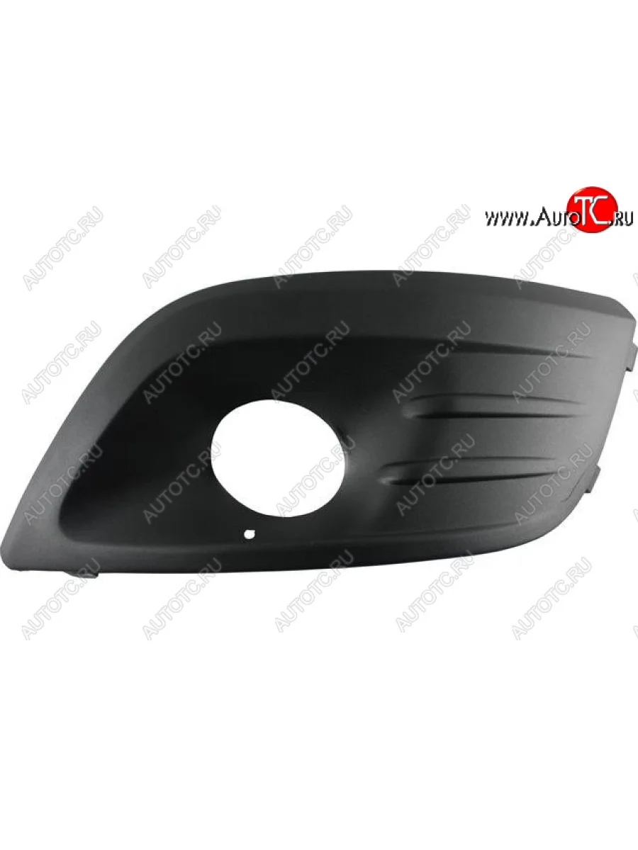 Левая вставка переднего бампера (с отверстием под ПТФ, пр-во Россия) K&S Renault Logan 1 рестайлинг (2010-2016)  в Самаре Самарской области