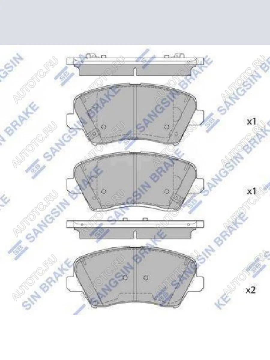 Колодки тормозные передние R15 (4шт.) SANGSIN KIA Ceed 2 JD рестайлинг универсал (2015-2018)  в Керчи Республика Крым