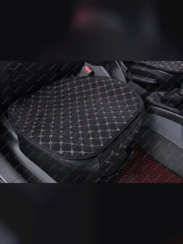 Квадраты на заднее сиденье (Flax Лен ) Автопилот (черный/строчка бежевая) 