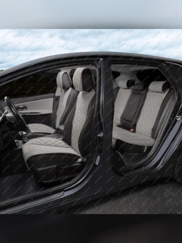 Накидки на сиденье (на весь салон Turbo Plus алькантара) Автопилот (серый) 