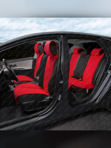 Накидки на сиденье (на весь салон Turbo Plus алькантара) Автопилот (красный) 