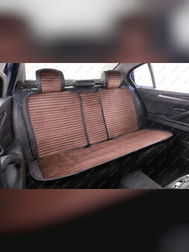 Накидка на сиденье (на весь салон Velvet Plus вельвет) Автопилот (коричневый) 