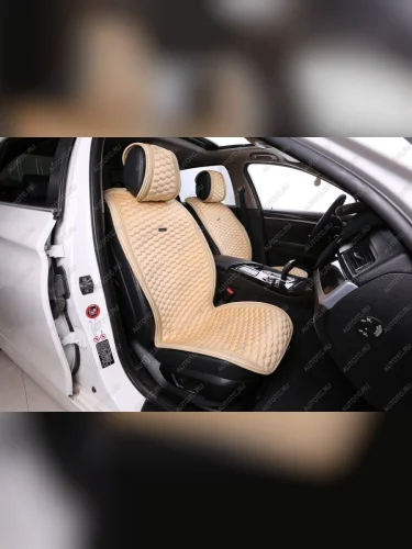  Накидка на сиденье (на весь салон Velvet Soty Plus вельвет) Автопилот (бежевый) 