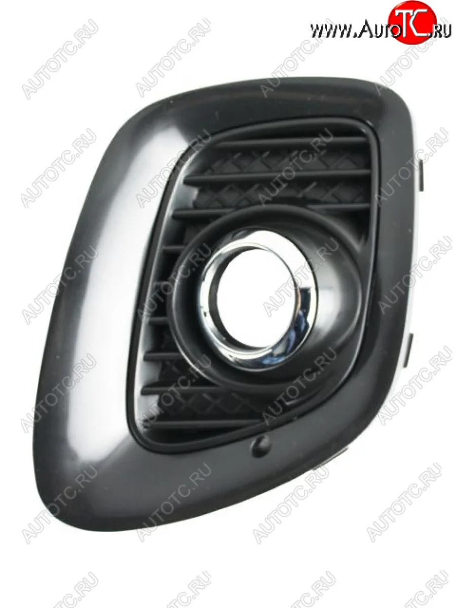 Левая вставка воздухозаборника переднего бампера (с отверстием под ПТФ, пр-во Китай) BODYPARTS KIA Picanto 2 TA хэтчбэк 5 дв. рестайлинг (2015-2017) (молдинг хром)  в Перми Пермском крае