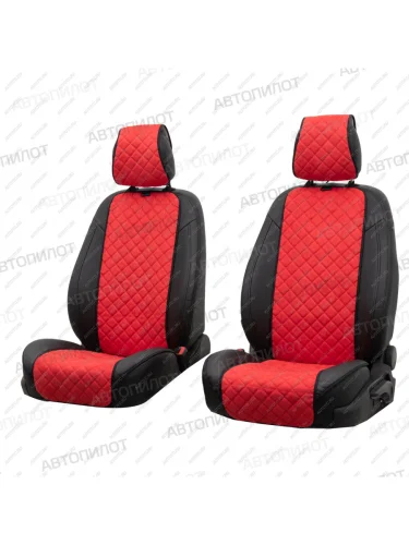 Накидка на сиденье (Алькантара Ромб - Модель №2 шир. сиденье экокожа) Автопилот (красный) 