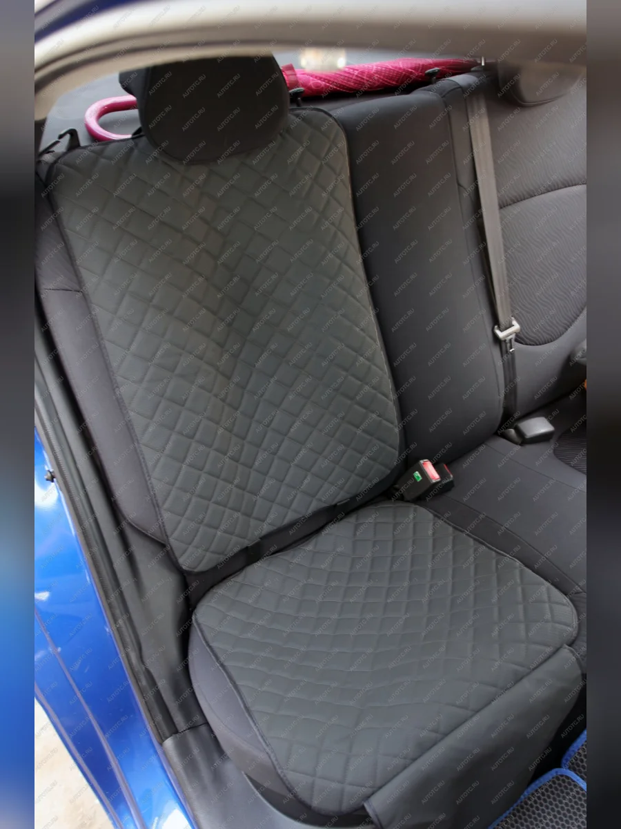 Накидка на сиденье (защитная под дет.кресло Экокожа Ромб экокожа) Автопилот Haval F7x (2025) (темно-серый)  в Керчи Республика Крым