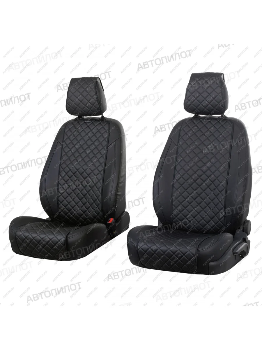 Накидка на сиденье (Экокожа Ромб-Модель №1 экокожа) Автопилот   (черный)  в Самаре Самарской области