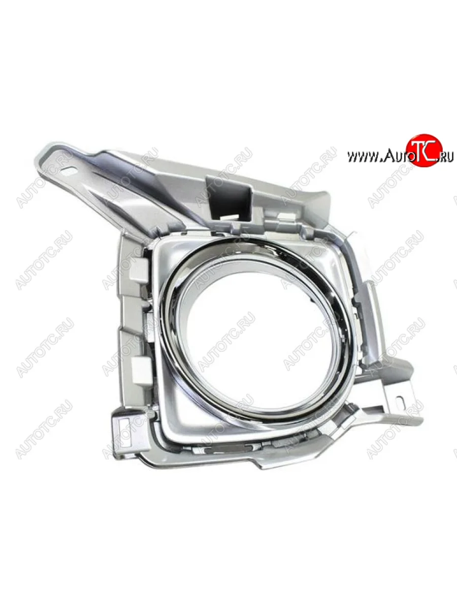 Правая решетка переднего бампера (с отверстием под ПТФ, пр-во Китай) CHINA Toyota Land Cruiser 200 1-ый рестайлинг (2012-2015) (хром)  с доставкой в г. Керчь