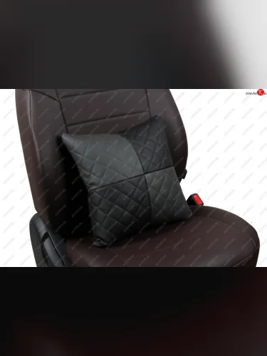 Подушки в салон автомобиля (Ромб Модель №1 экокожа) АВТОПИЛОТ (черный/темно-серый) 