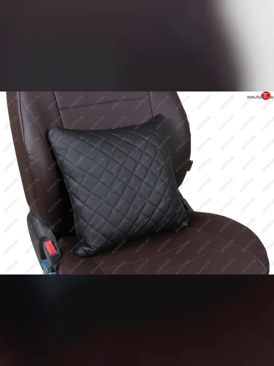 Подушки в салон автомобиля (Ромб Модель №3 экокожа) АВТОПИЛОТ   (черный)  с доставкой в г. Керчь