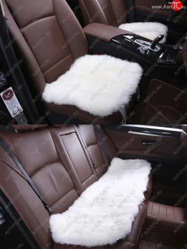 Комплекты квадратов (длинный ворс Класс А натуральный мех) Автопилот (белый) 