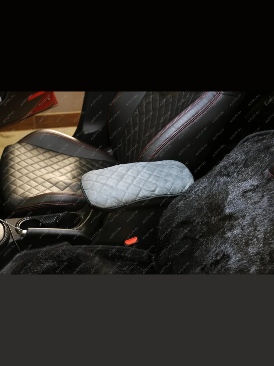 Накладка на подлокотник (алькантара) Автопилот Seat Toledo Mk1 седан (1991-1999) (серый)  с доставкой в г. Пермь