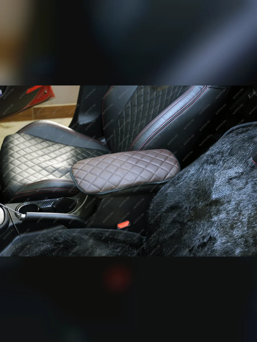 Накладка на подлокотник (экокожа) Автопилот Seat Toledo Mk1 седан (1991-1999) (шоколад)  с доставкой в г. Пермь