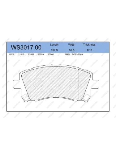 Колодки тормозные передние (4шт.) SANGSIN Changan CS55 Plus (2021-2025)