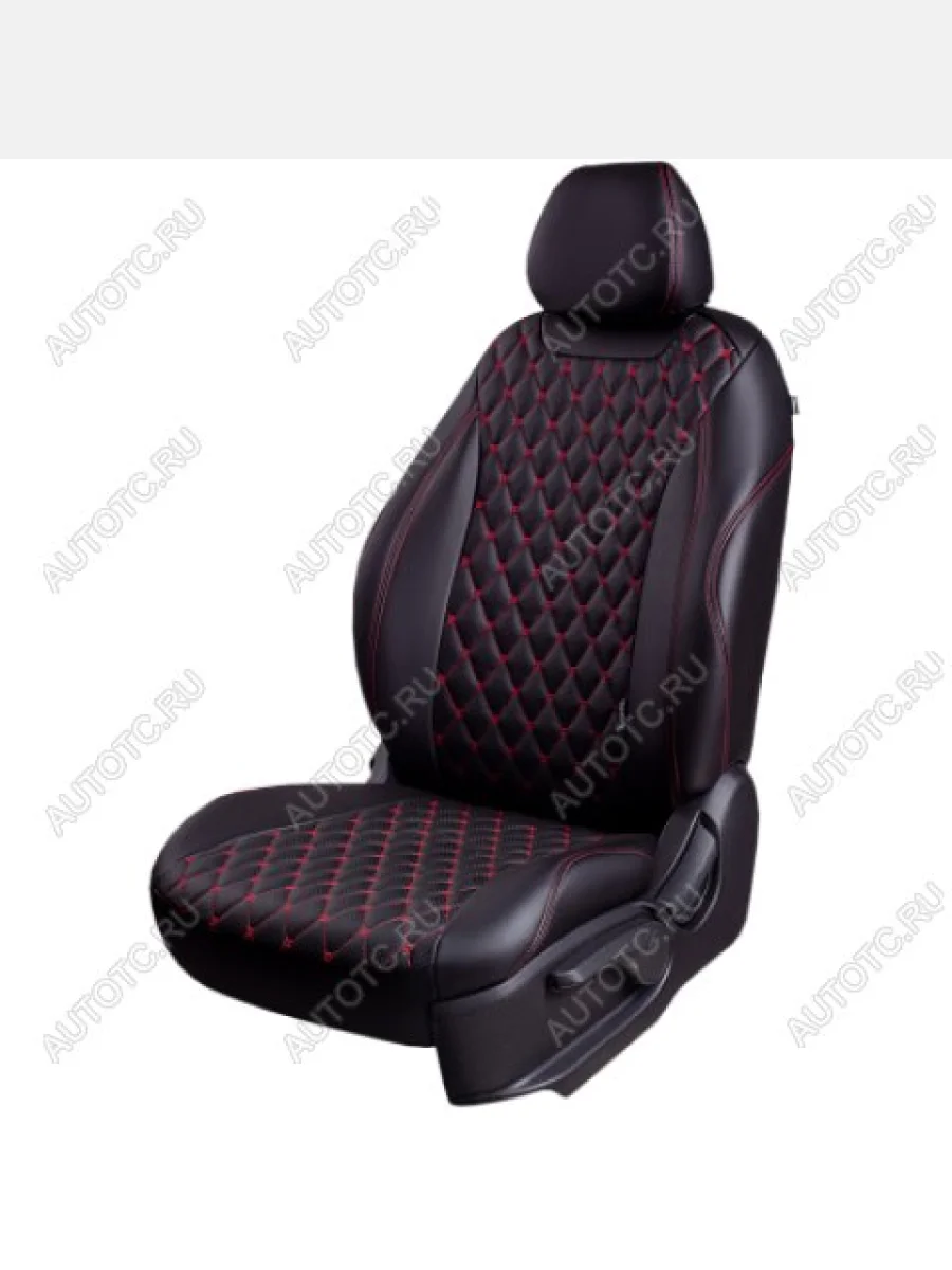 Комплект чехлов для сидений (РЗС 60/40 3Г Орегон) БАЙРОН ст БАЙРОН Lord Autofashion Geely Coolray SX11 дорестайлинг (2018-2023) (четный, вставка черная, строчка красная)  в Керчи Республика Крым