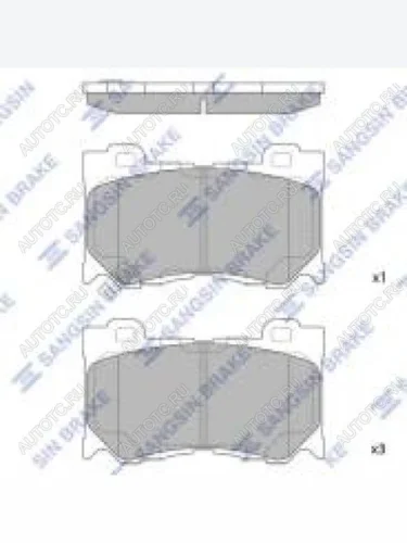 Колодки тормозные передние (4шт.) SANGSIN INFINITI FX37 S51 рестайлинг (2011-2013)