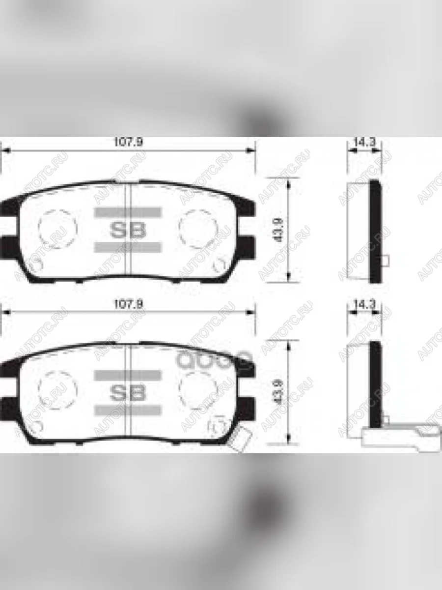 Колодки тормозные задние (4шт.) SANGSIN Mitsubishi Pajero 3 V70 дорестайлинг (1999-2003)  в Керчи Республика Крым