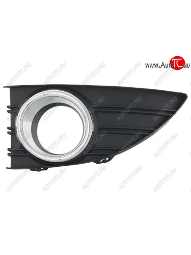 Левая вставка переднего бампера (с отверстием под ПТФ, пр-во Тайвань) TYG (молдинг хром) Renault Fluence дорестайлинг (2010-2012)