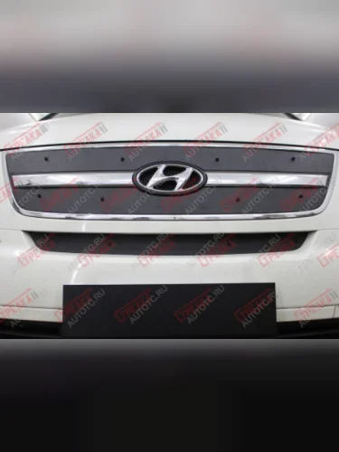 Зимняя защита радиатора (центр) Стрелка 11 (установка без сетки ) Hyundai Starex/Grand Starex/H1 TQ дорестайлинг (2007-2013)