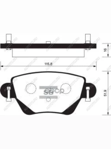 Колодки тормозные задние (4шт.) SANGSIN Renault Kangoo KC рестайлинг (2003-2007)