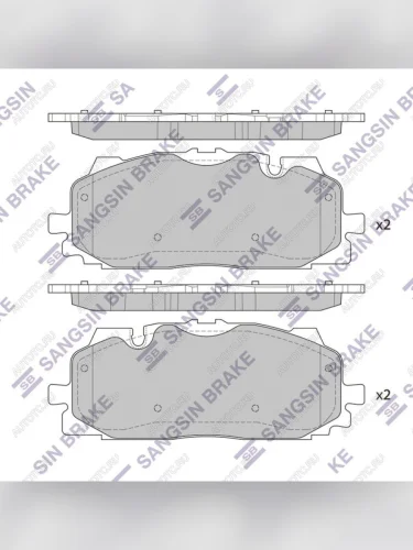 Колодки тормозные передние (4шт.) SANGSIN Audi A4 B8 дорестайлинг, универсал (2007-2011)