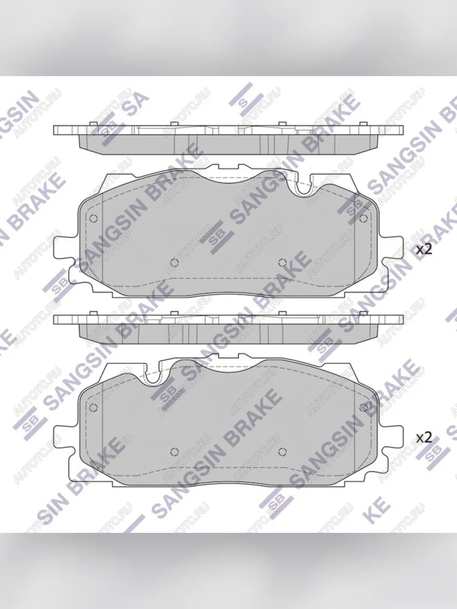Колодки тормозные передние (4шт.) SANGSIN Audi A4 B8 рестайлинг (2011-2016)  в Перми Пермском крае