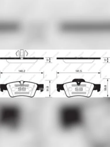 Колодки тормозные задние (4шт.) SANGSIN Mercedes-Benz ML class W164 рестайлинг (2008-2011)