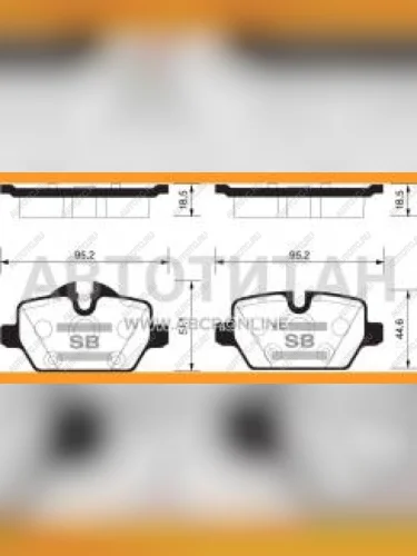 Колодки тормозные задние (4шт.) SANGSIN BMW 3 серия E90 седан дорестайлинг (2004-2008)
