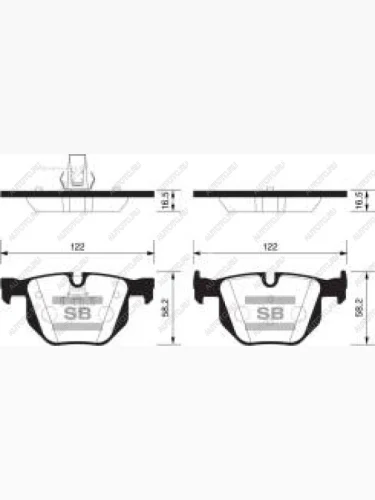 Колодки тормозные задние (4шт.) SANGSIN BMW 5 серия E60 седан дорестайлинг (2003-2007)