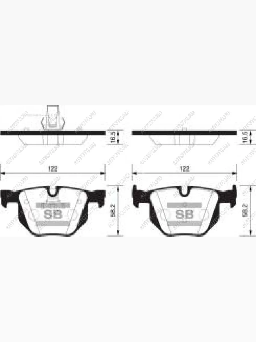 Колодки тормозные задние (4шт.) SANGSIN BMW 5 серия E60 седан дорестайлинг (2003-2007)  в Керчи Республика Крым