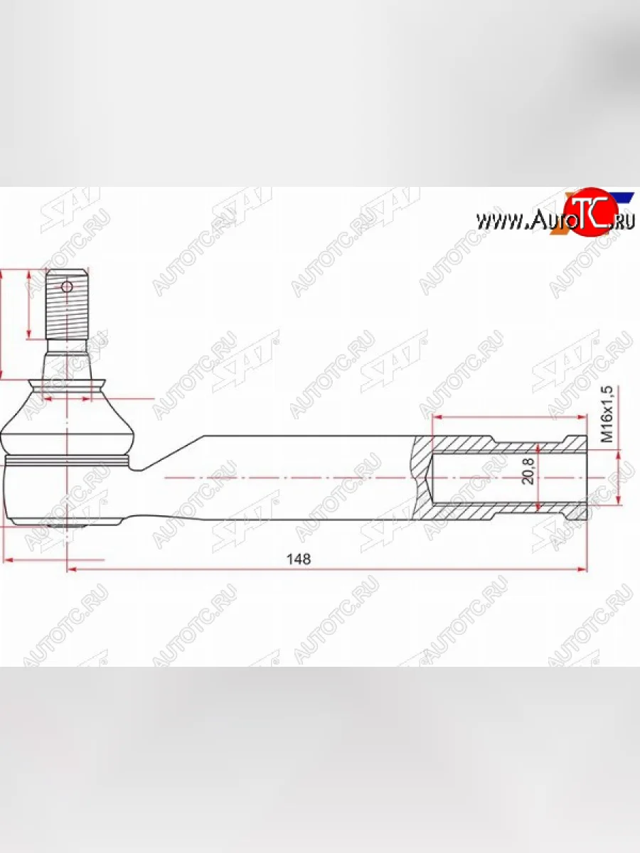 Наконечник рулевой LH=RH SAT Toyota Avensis T250 седан дорестайлинг (2003-2006)  в Самаре Самарской области