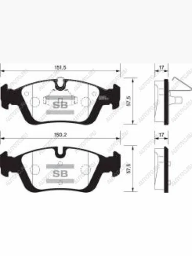 Колодки тормозные передние (4шт.) SANGSIN BMW 3 серия E46 седан дорестайлинг (1998-2001)