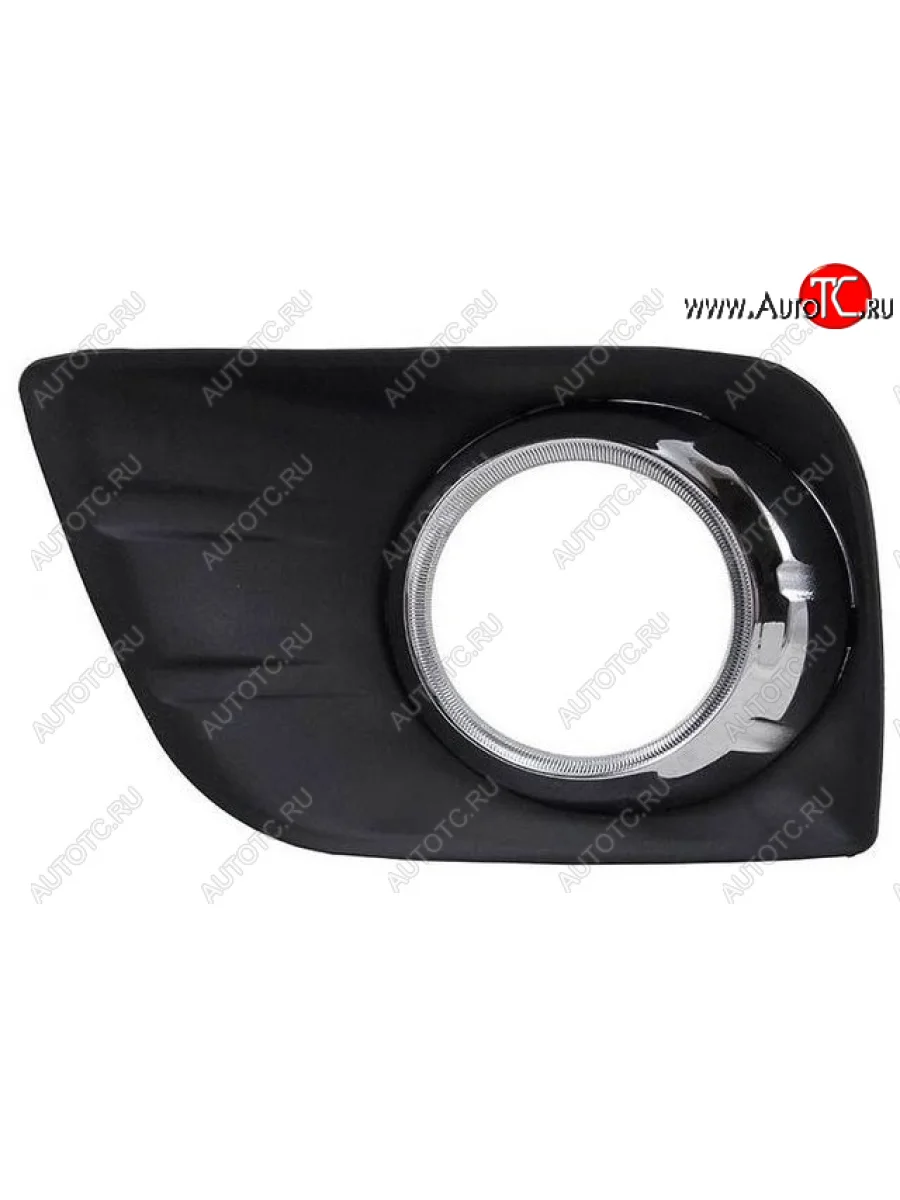 Левая вставка переднего бампера (с отверстием под ПТФ, пр-во Китай) BODYPARTS Toyota Land Cruiser Prado J150 дорестайлинг (2009-2013) (молдинг хром)  в Керчи Республика Крым