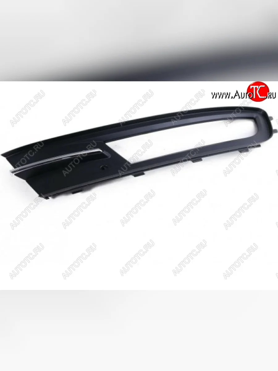 Левая вставка переднего бампера (с отверстием под ПТФ, пр-во Китай) BODYPARTS Volkswagen Passat B8 седан дорестайлинг (2015-2019) (молдинг хром)  в Керчи Республика Крым