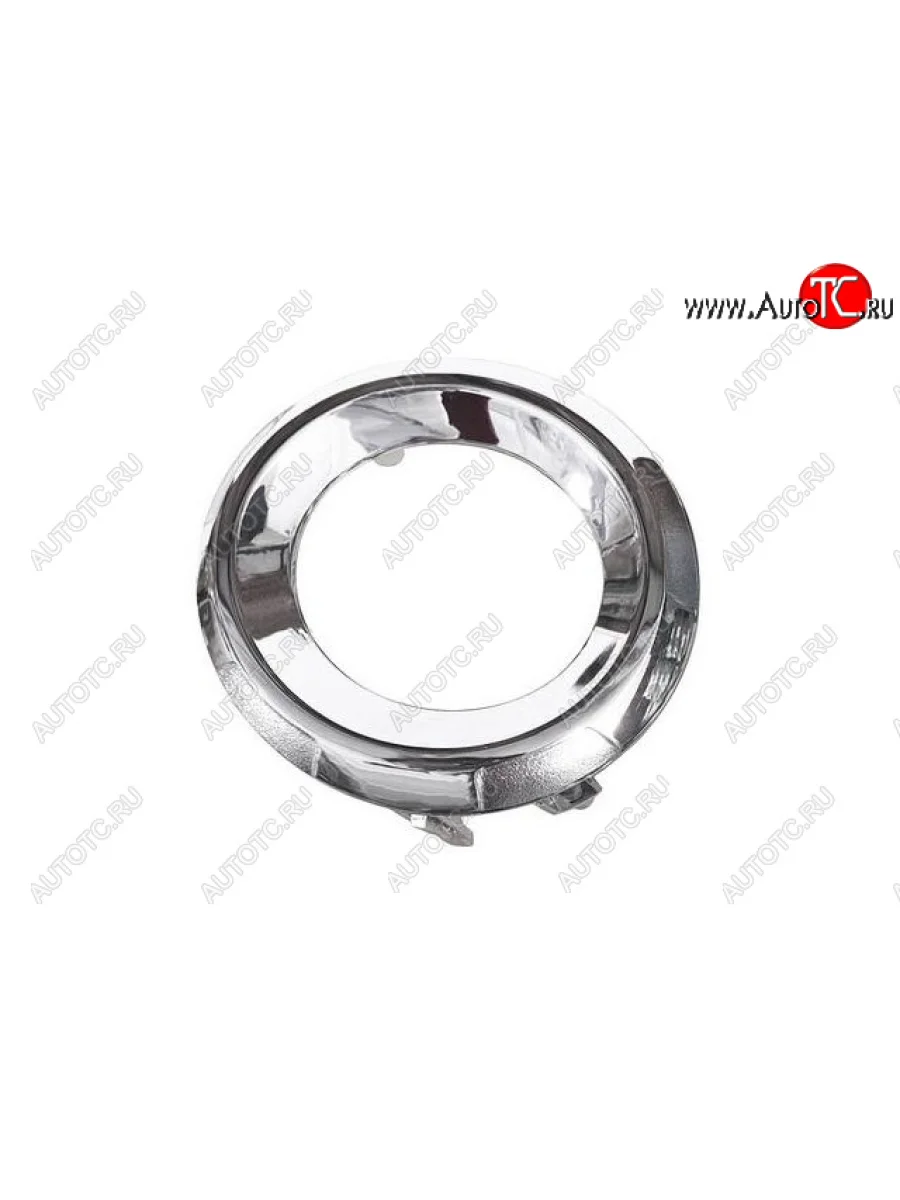 Левая вставка переднего бампера (с отверстием под ПТФ, пр-во Китай) BODYPARTS Toyota Land Cruiser Prado J150 1-ый рестайлинг (2013-2017) (хром)  в Керчи Республика Крым