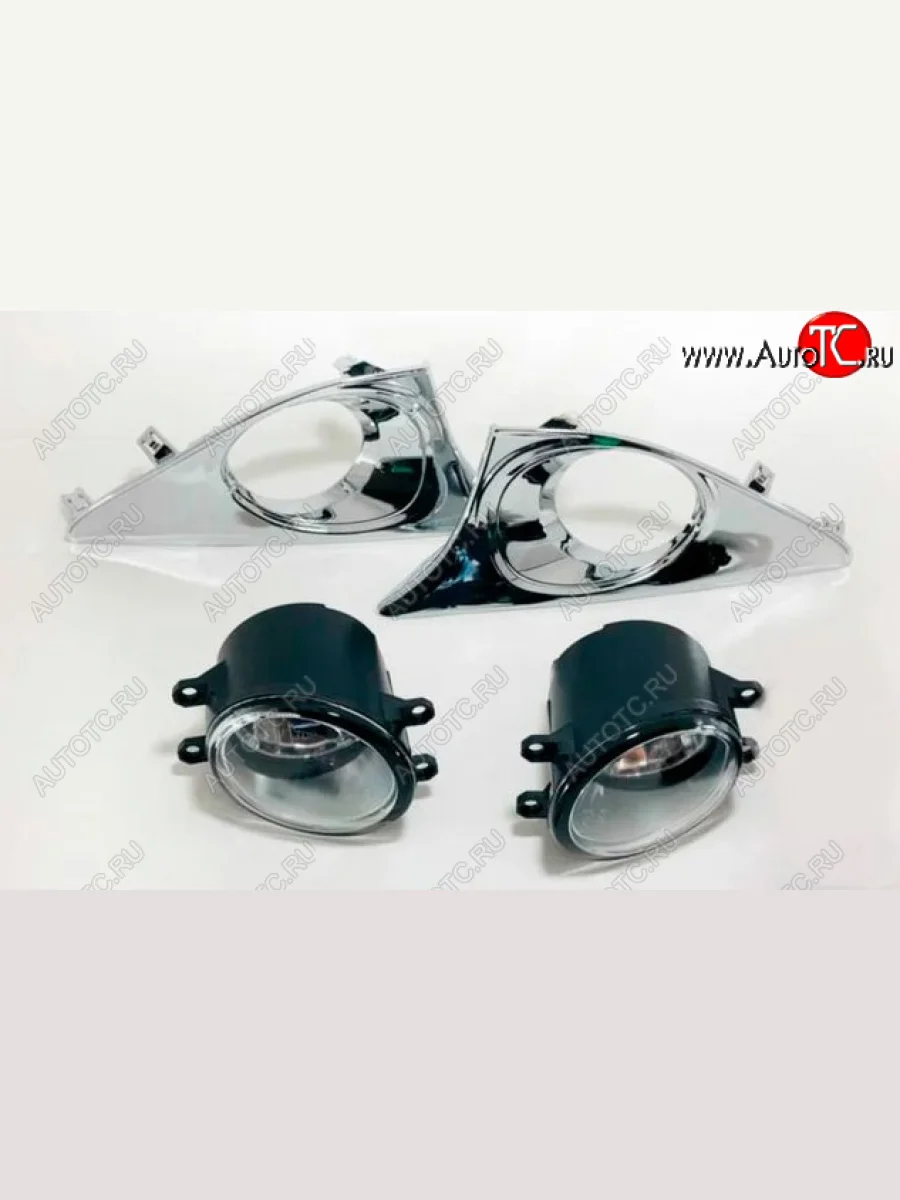 Комплект противотуманных фар (с решеткой бампера, пр-во Китай) BODYPARTS Toyota Camry XV50 дорестайлинг (2011-2014) (решетка бампера хром)  в Самаре Самарской области