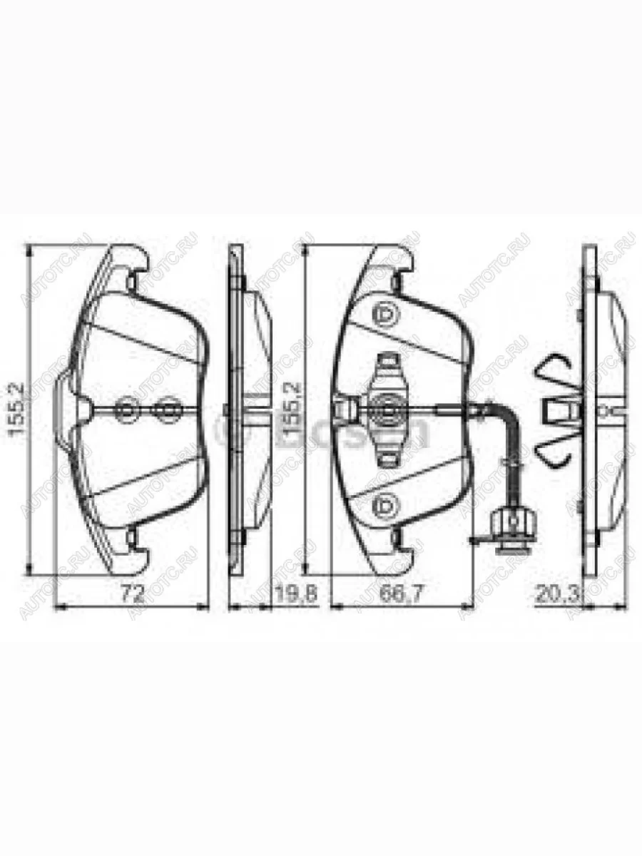 Колодки тормозные передние (4шт.) BOSCH Audi A4 B8 дорестайлинг, седан (2007-2011)  в Керчи Республика Крым