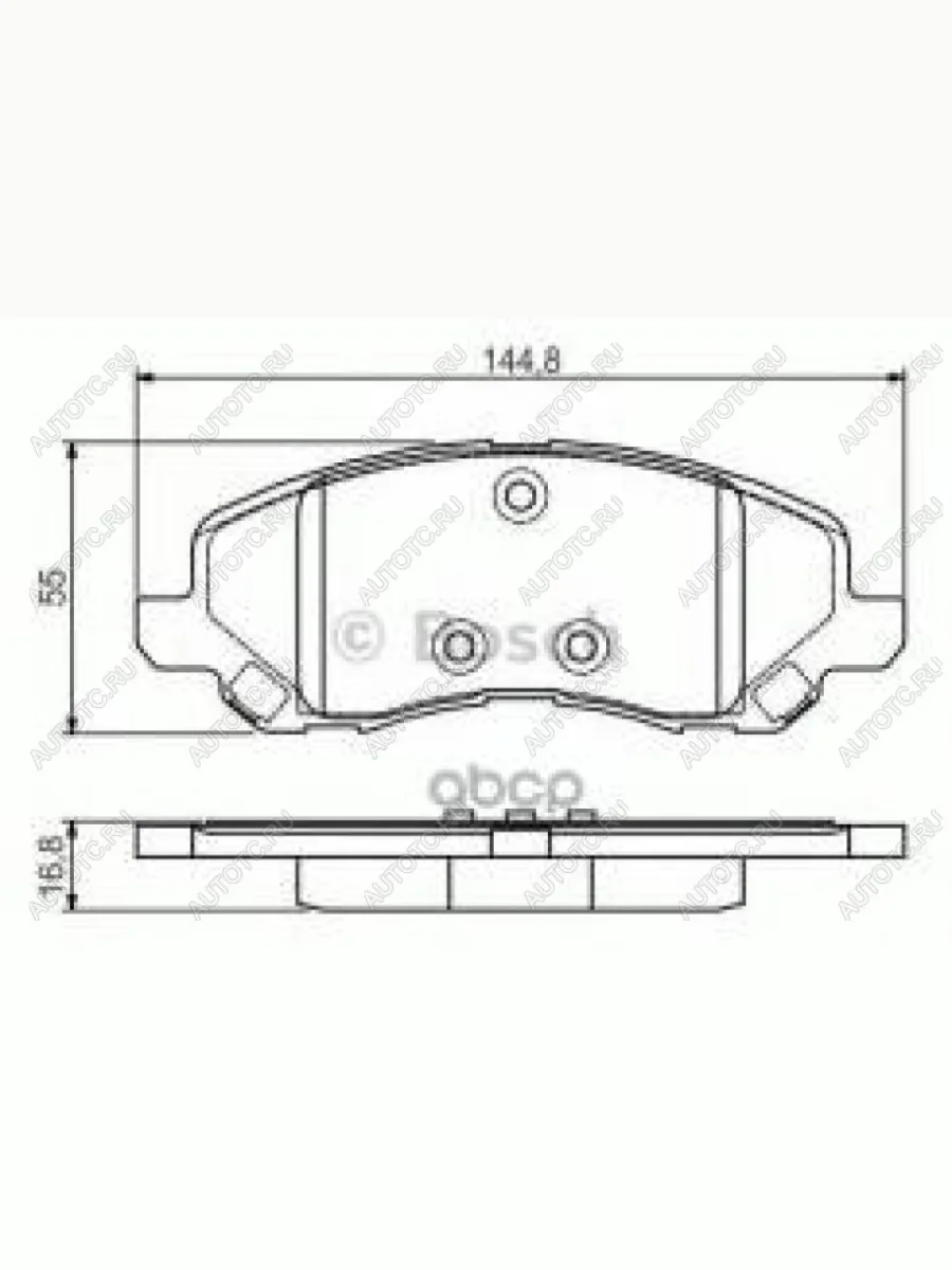 Колодки тормозные передние (4шт.) BOSCH Mitsubishi Pajero 4 V90 2-ой рестайлинг (2014-2020)  в Керчи Республика Крым