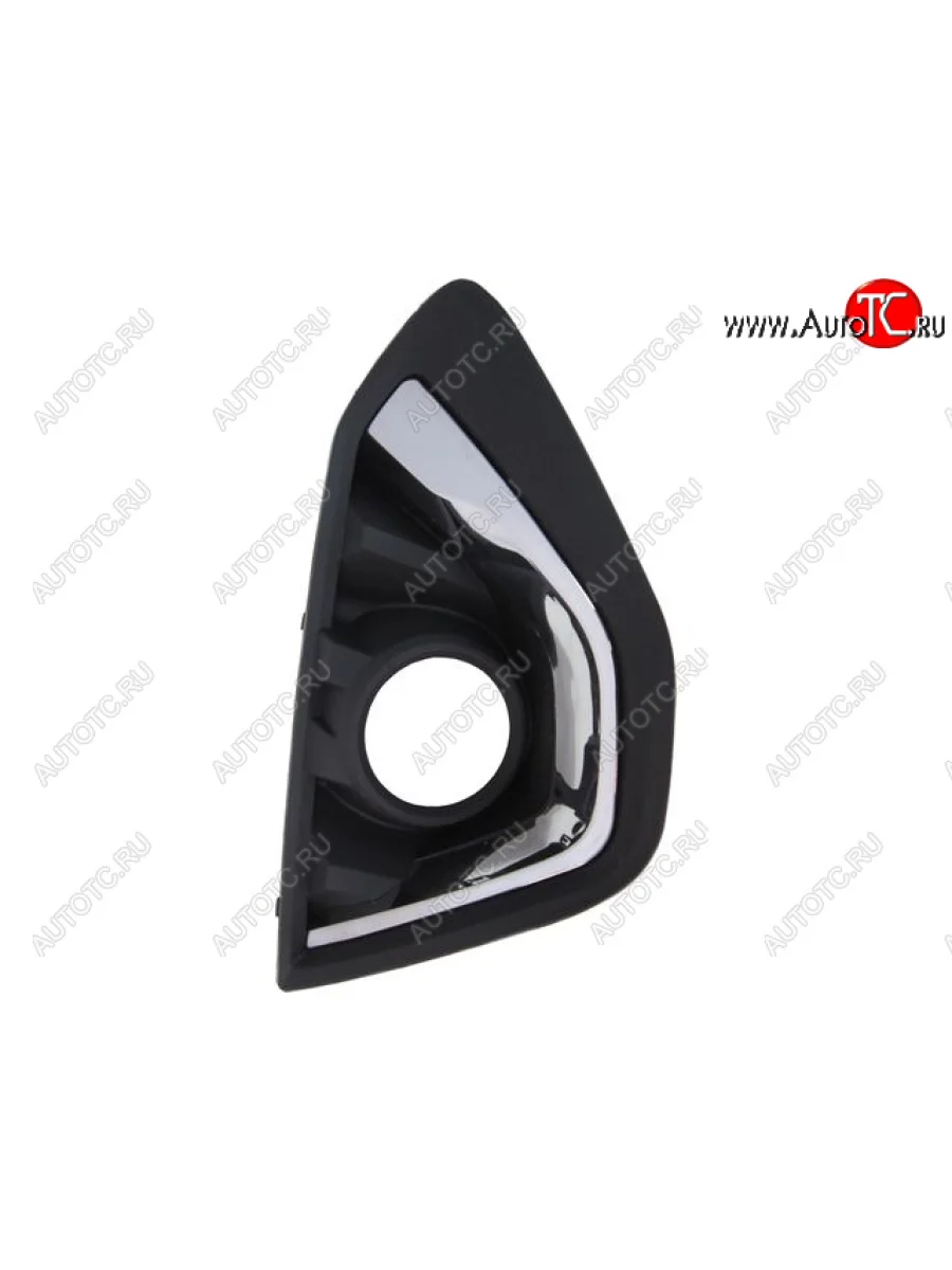 Левая вставка переднего бампера (с отверстием под ПТФ, пр-во Тайвань) TYG Haval F7  дорестайлинг (2018-2022) (молдинг хром)  с доставкой в г. Керчь