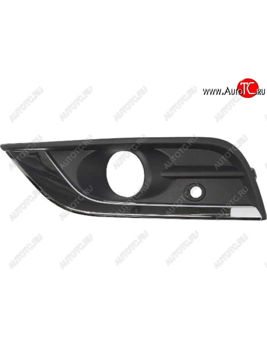 Левая вставка переднего бампера (с отверстием под ПТФ, пр-во Тайвань) API Renault Kaptur дорестайлинг (2016-2020) (молдинг хром)  в Самаре Самарской области